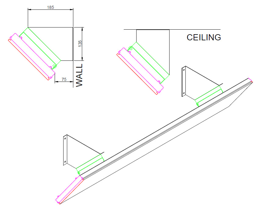 Heatstrip Angle Brackets for Indoor 2 Pieces