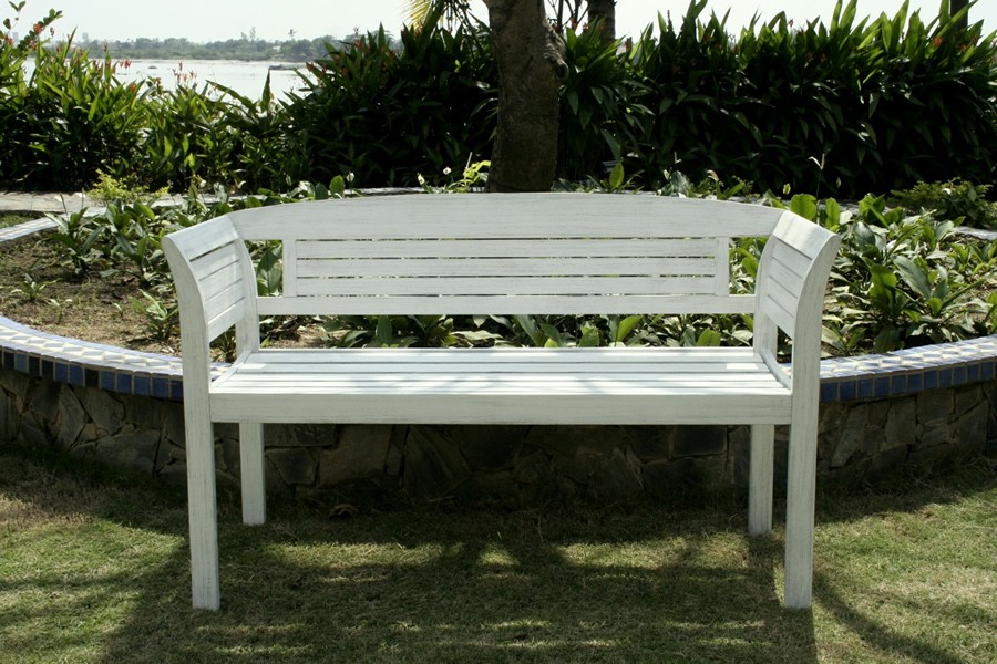 LG Outdoor Hanoi Longditude 2 seat Bench Natural Wood Colour