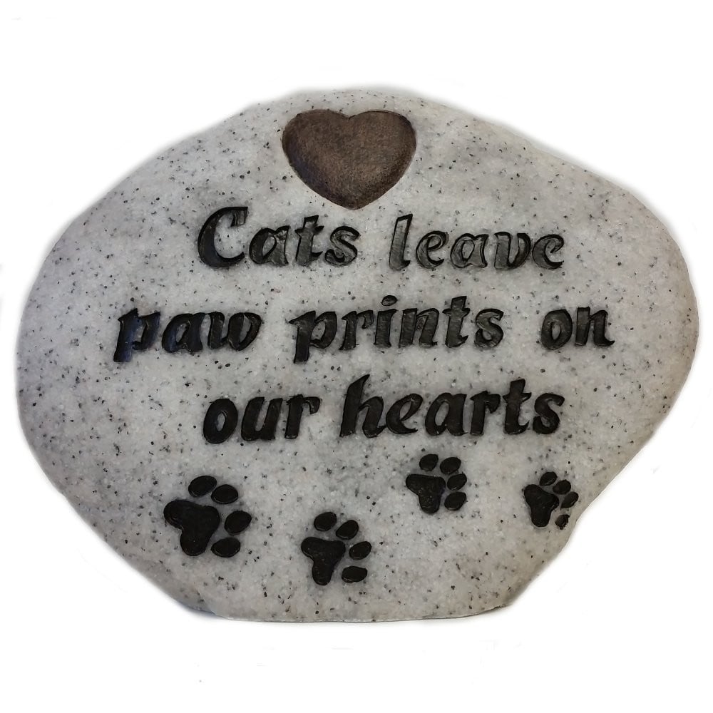 Vivid Arts Cat Remembrance Stone Paw Print Grey Granite