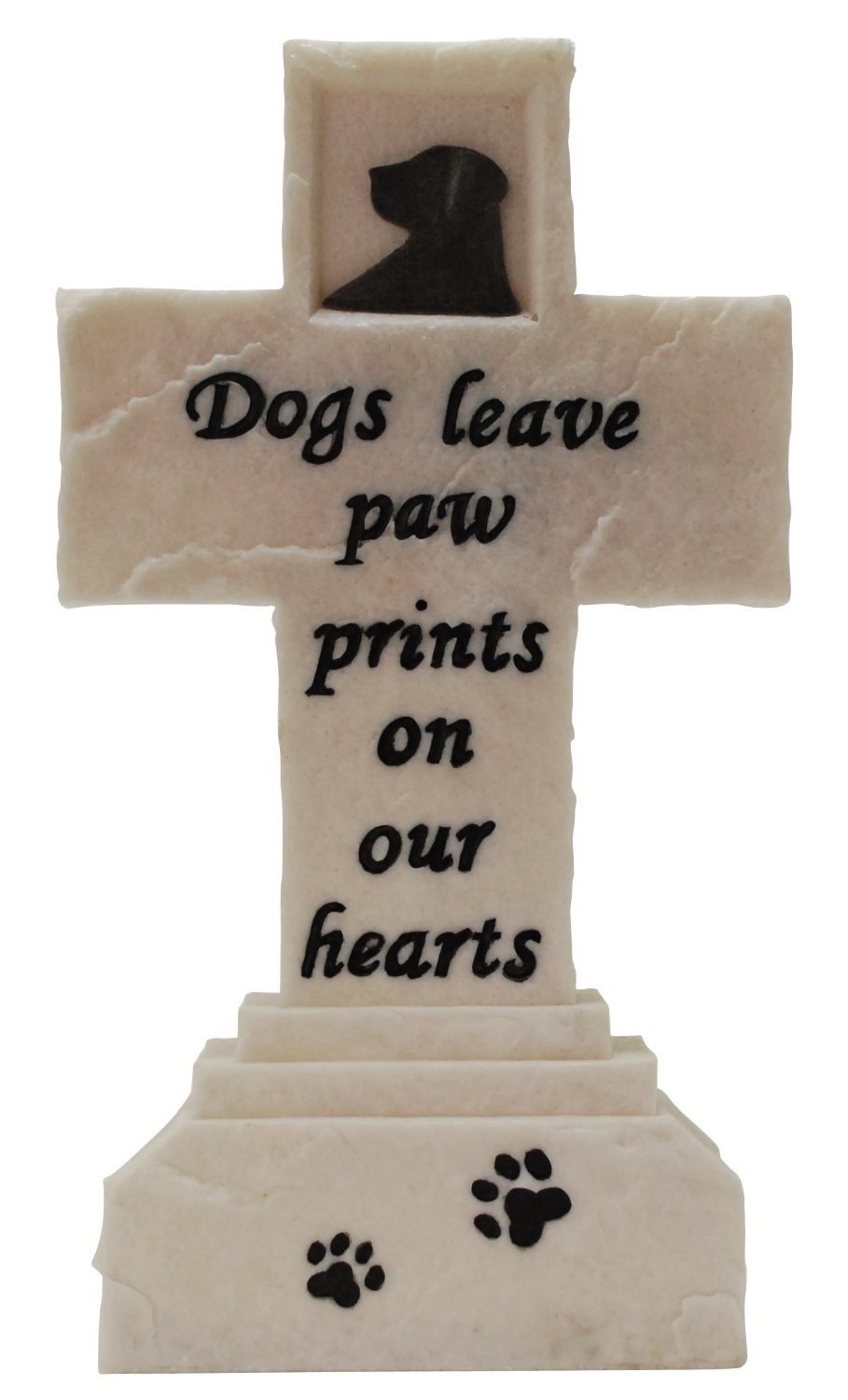 Vivid Arts Dog Remembrance Cross Paw Print White