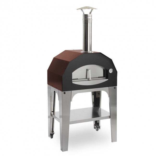 Fontana Capricciosa Pizza Oven with Trolley Red
