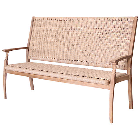LG Outdoor Hanoi Wood Weave 3 Seat Bench Natural