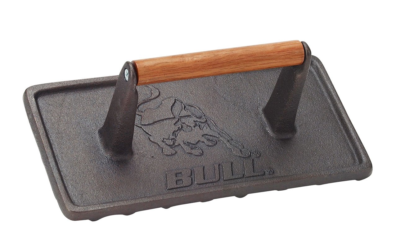 BULL Cast Iron Rectangular Grill Press 22x11cm