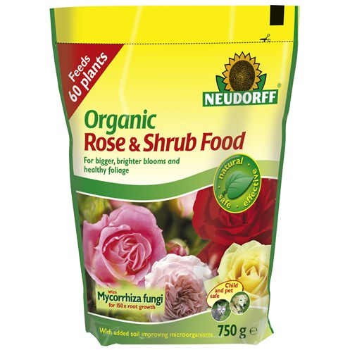 Neudorff Organic Rose Shrub Plant Food with Mycorrhiza 750 g POUCH BAG