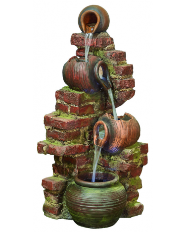 Kelkay Flowing Jugs Mains Water Feature with LEDs