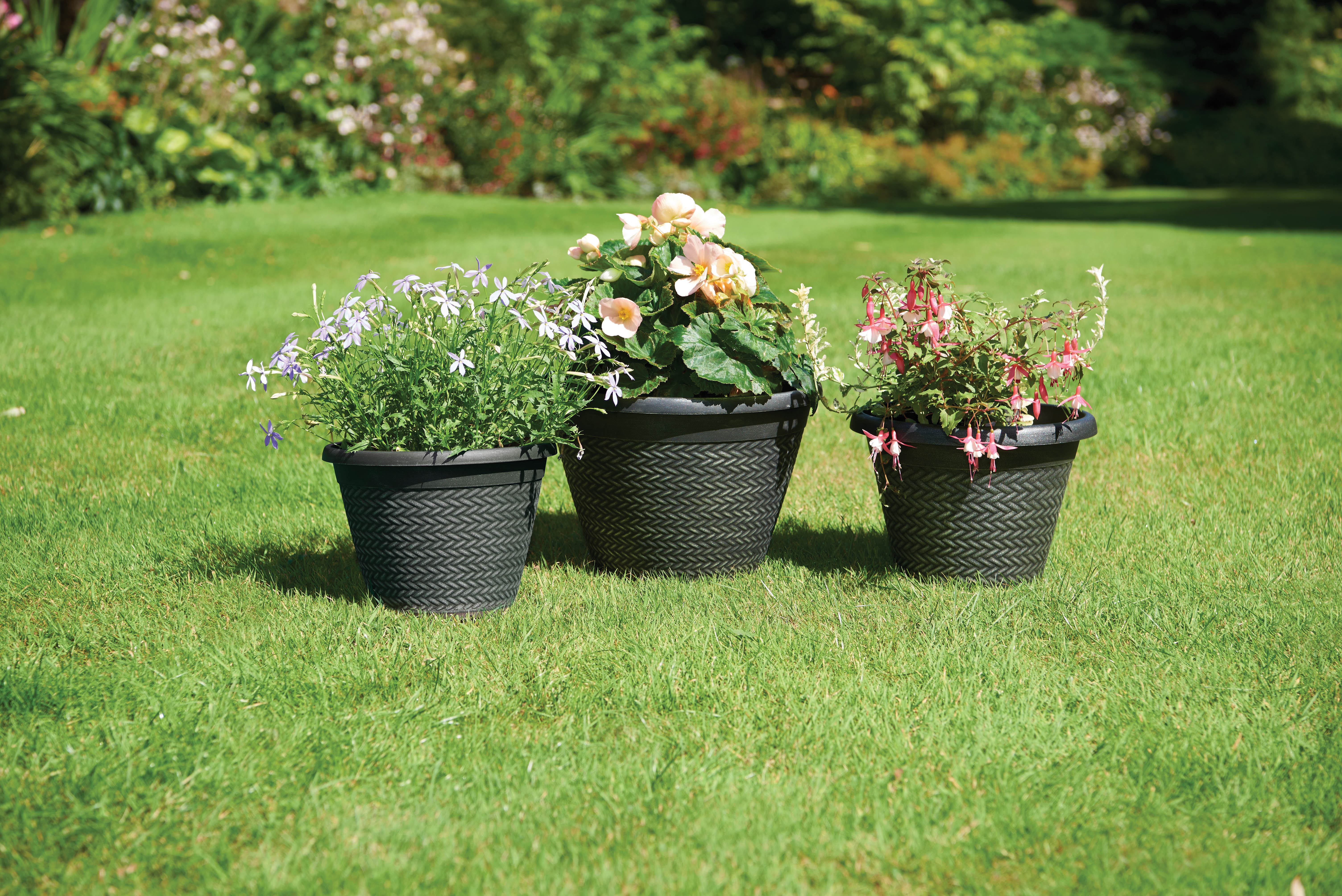 Gablemere Pack of 3 Wicker Effect Planters