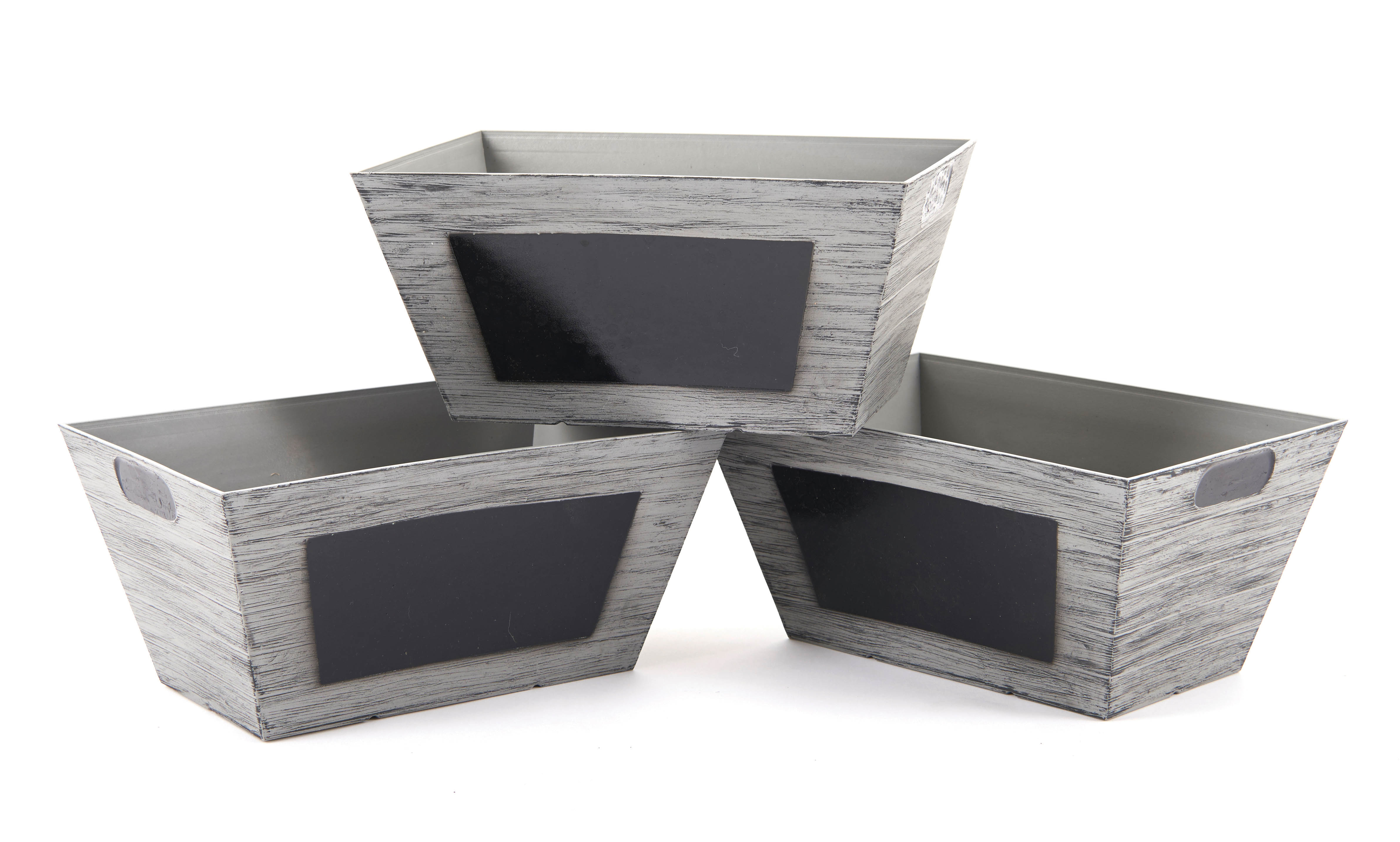 Gablemere Pk of 3 Chalkboard Crate Planters