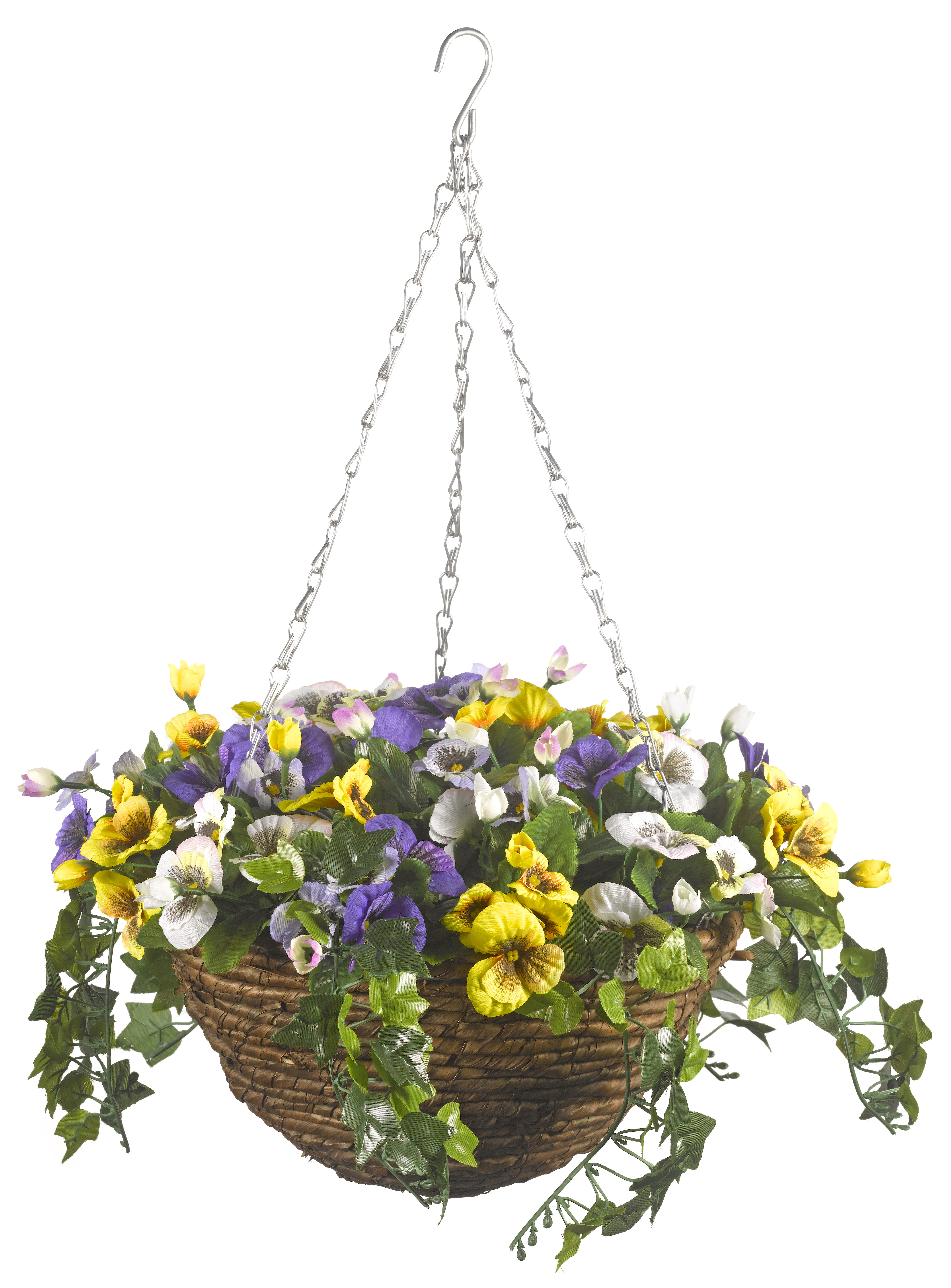 Smart Garden Easy Artificial Hanging Basket Pansies