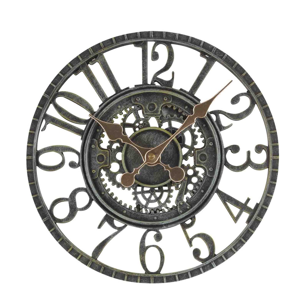 Smart Garden Newby Mechanical Wall Clock Verdi Gris Finish 12