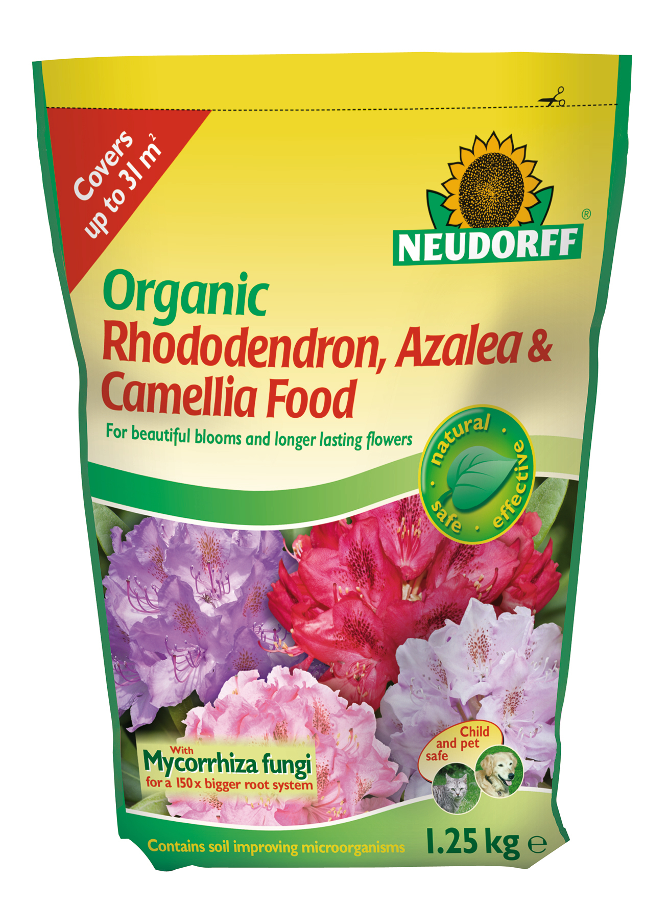 Neudorff Organic Rhododendron Camellia Azalea Food with Mycorrhiza ERICACEOUS Mycorrhiza 125 kg POUCH BAG