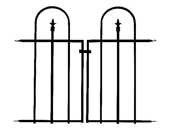 Panacea Gate for Triple Arch Finial Fence Black