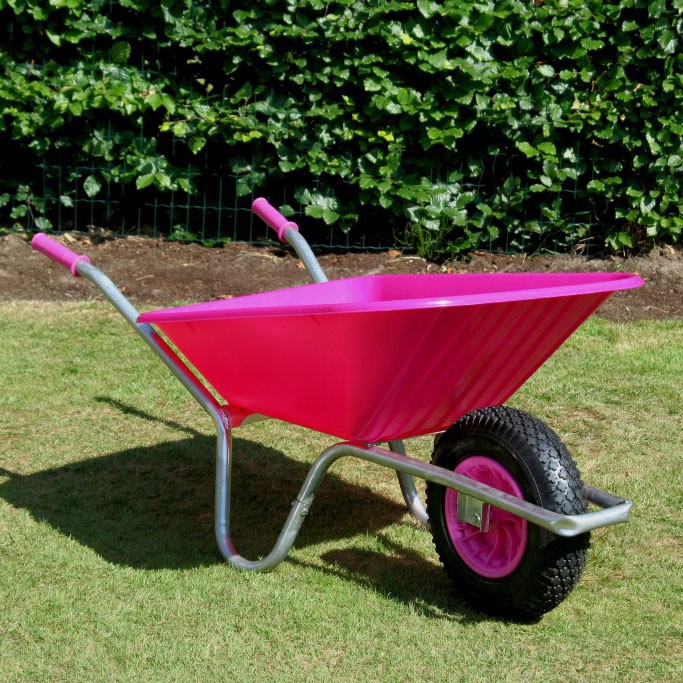 County Clipper Garden Wheelbarrow 90 110 Litre Pink
