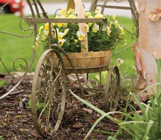 Panacea Whimsical Tricycle Plant Stand Antique Willow