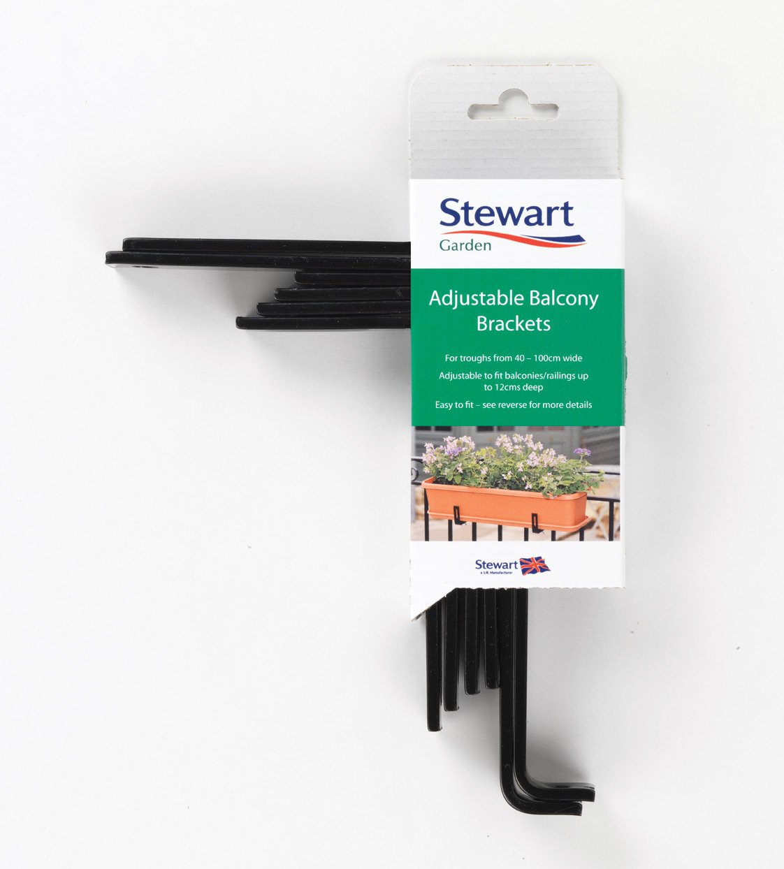 Stewart Adjustable Balcony Brackets Troughs Black
