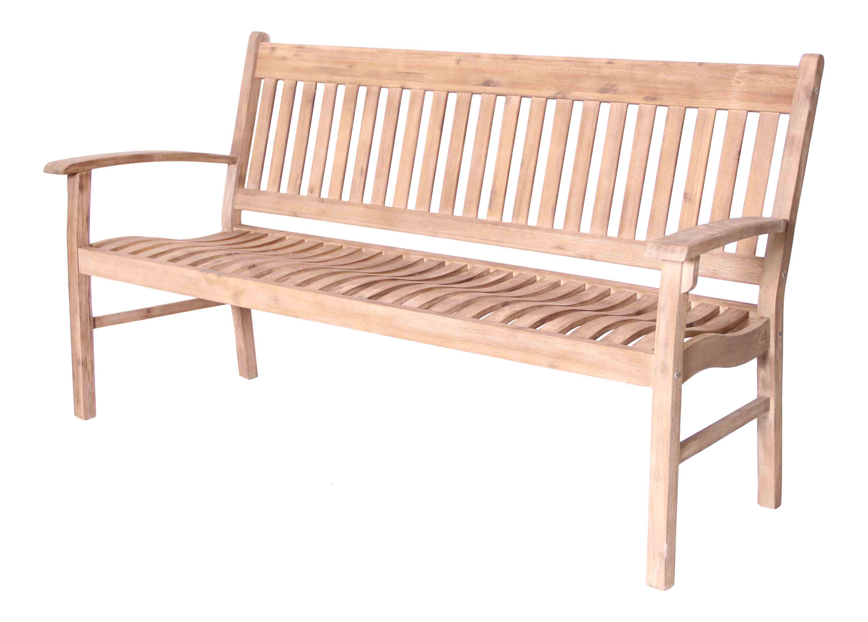 LG Outdoor Hanoi 3 Seat Slatted Bench Natural