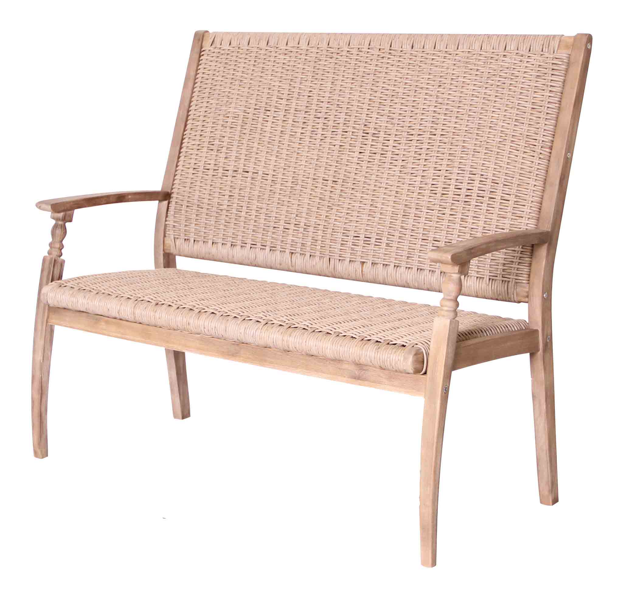 LG Outdoor Hanoi Wood Weave 2 Seat Bench Natural