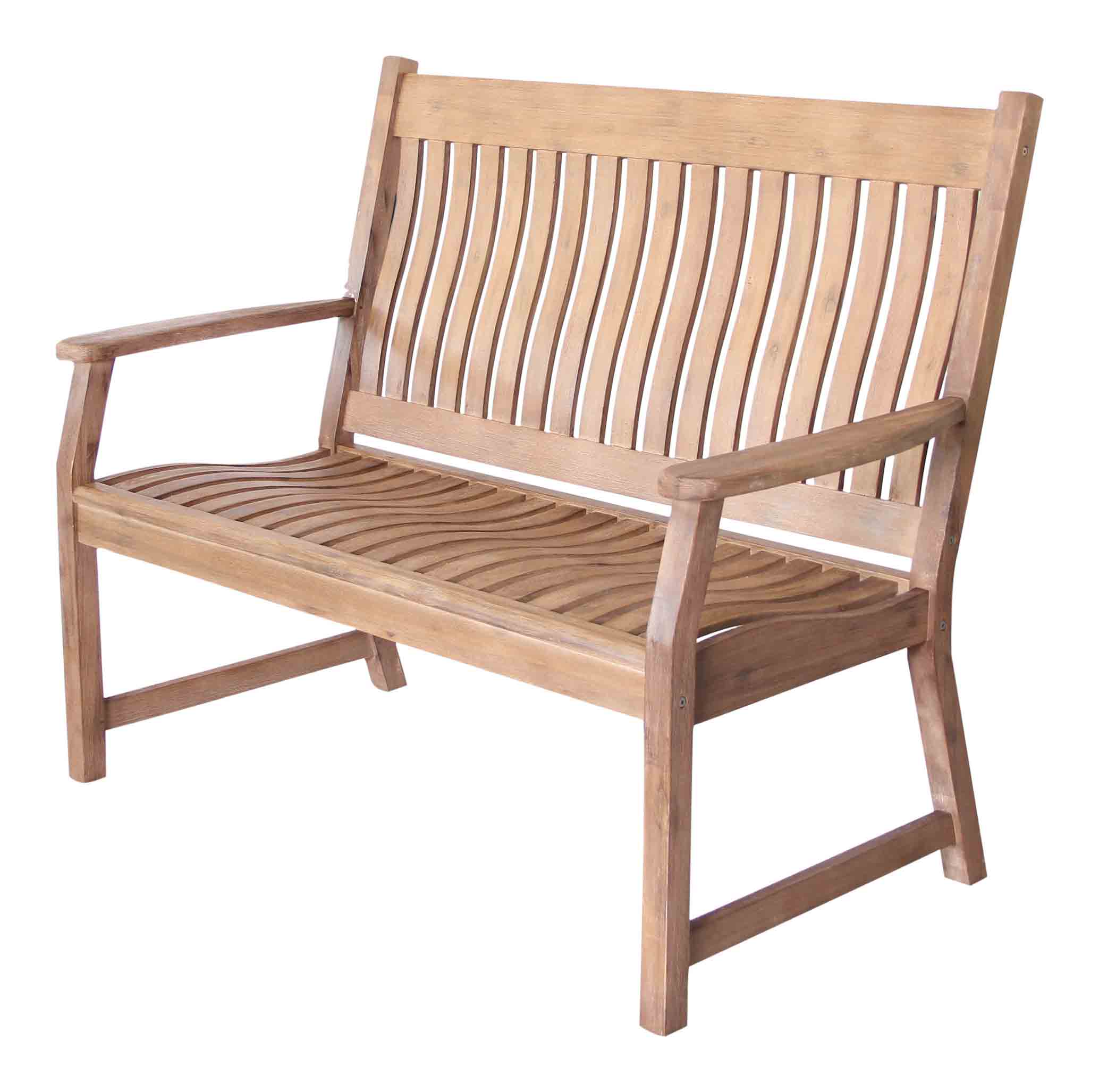 LG Outdoor Hanoi 2 Seat Curved Back Bench Natural