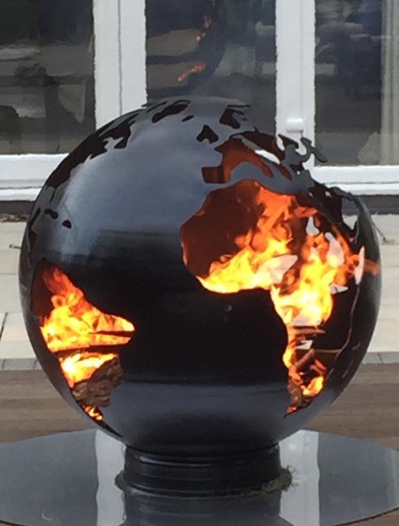 Lifestyle Earth Fire Globe Black Firepit