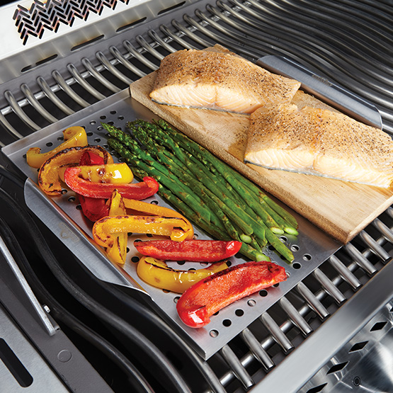 Napoleon Stainless Steel Multi functional Grill Topper with Plank