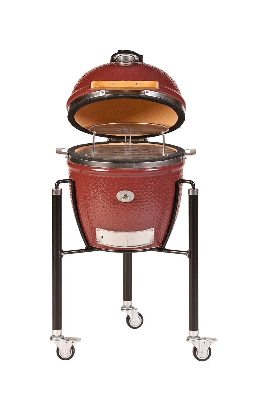 Monolith Junior 33cm Kamado Ceramic Barbecue Grill Red with Cart