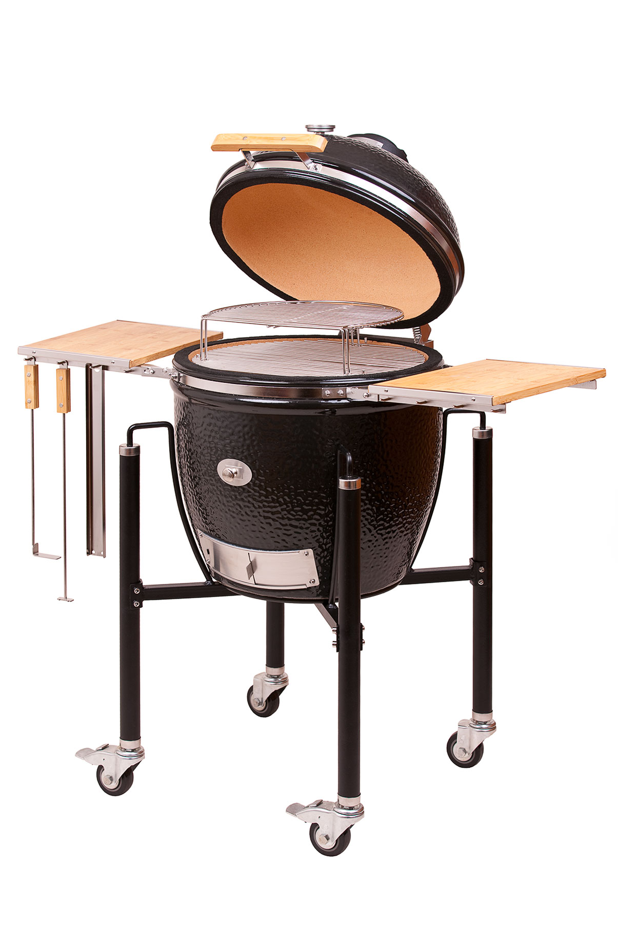 Monolith Classic 46cm Kamado Ceramic Barbecue Grill Black with Cart