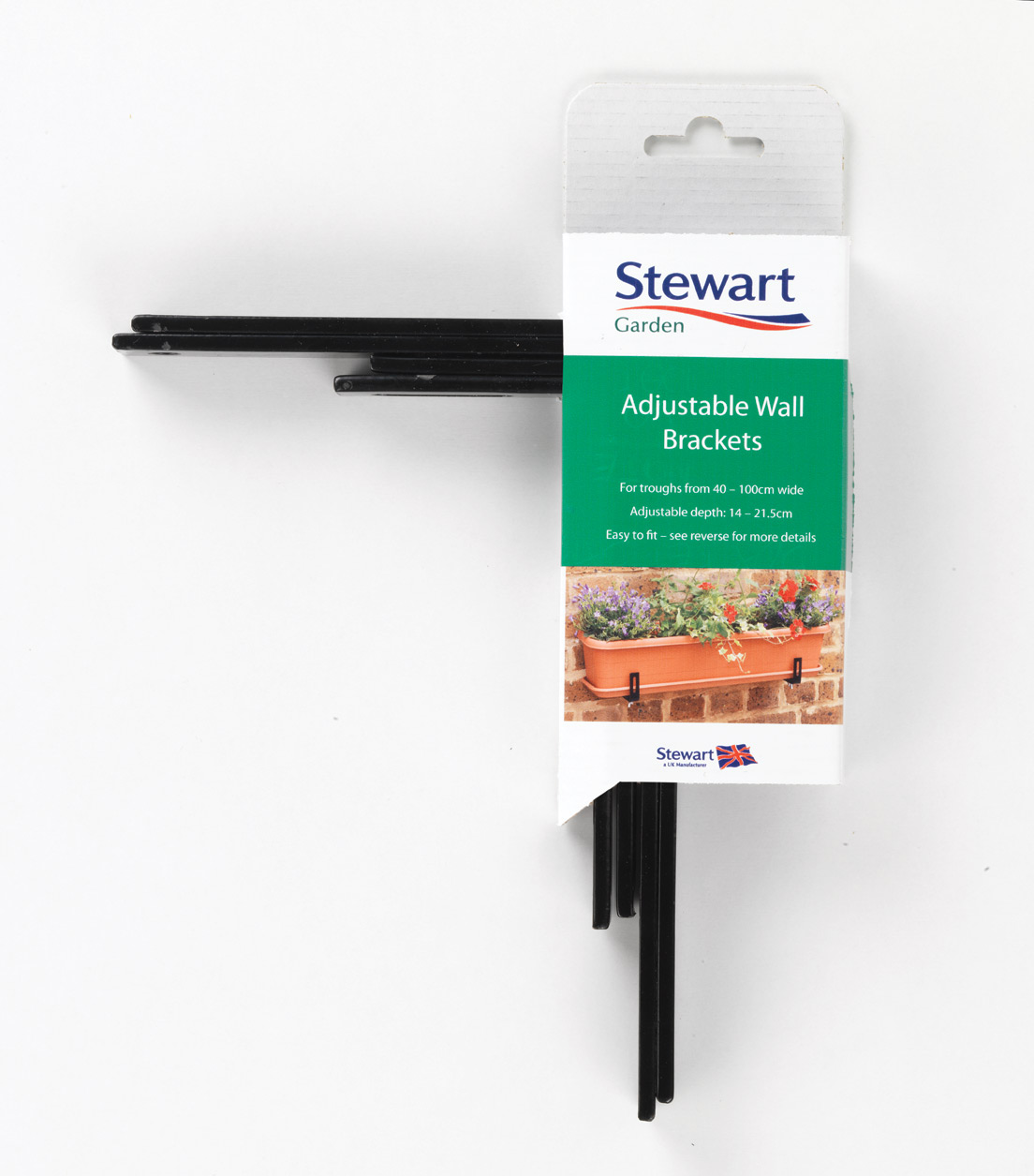 Stewart Adjustable Wall Brackets for Troughs Black