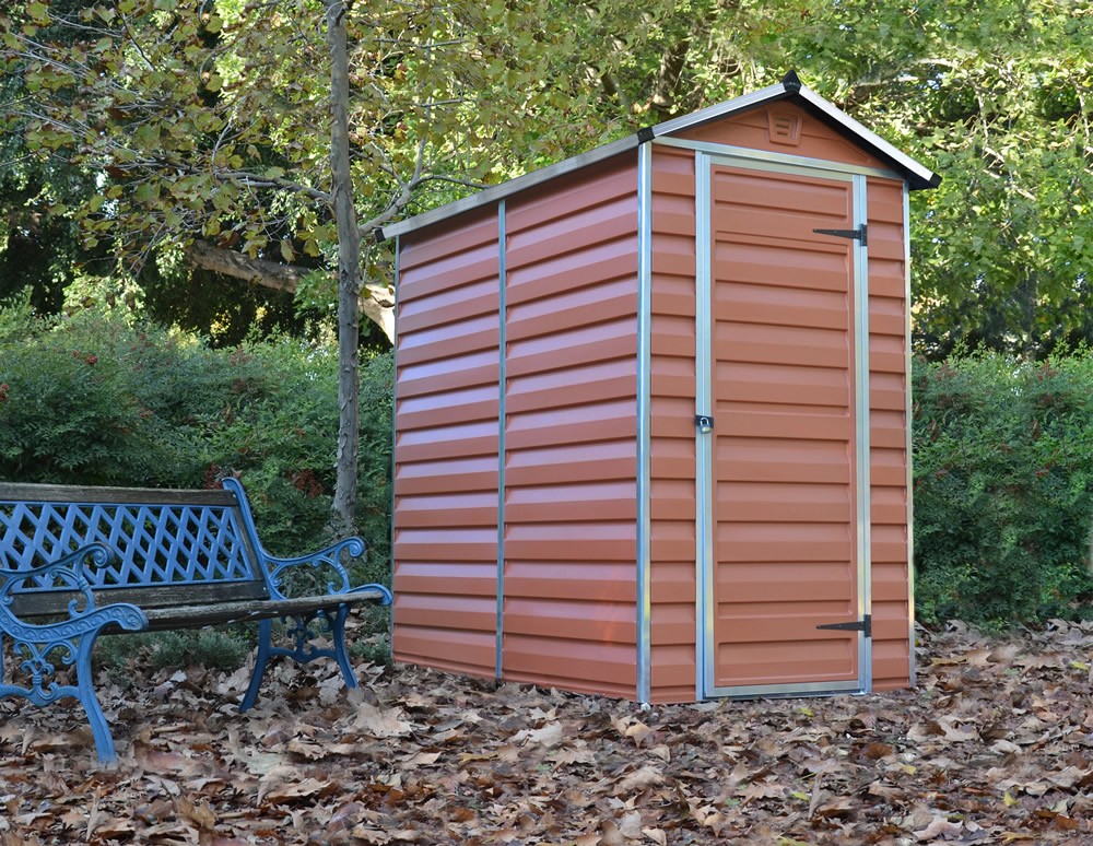 Palram-Canopia 4x6 Skylight Polycarbonate Shed (Amber)