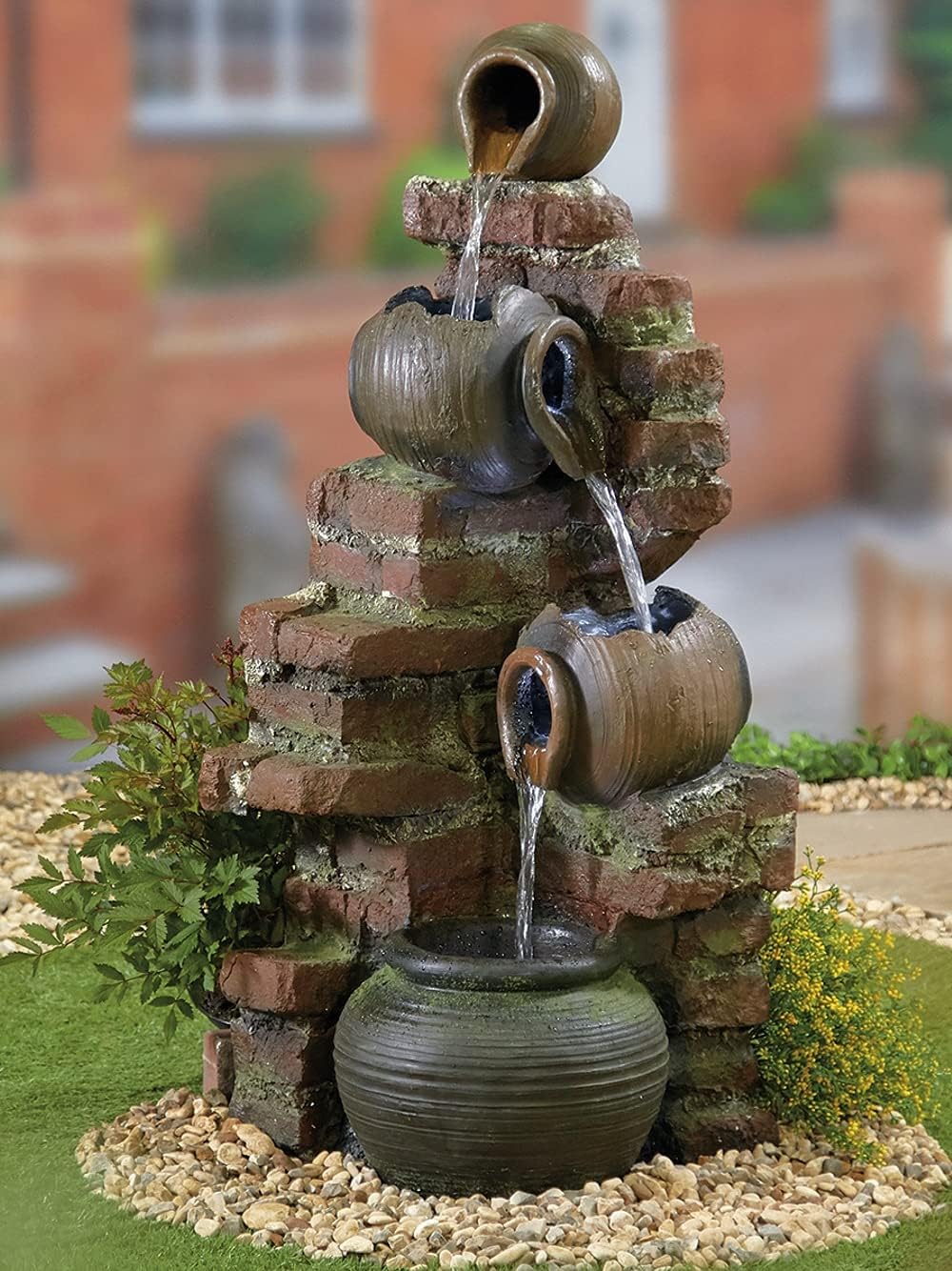 Easy Fountain Flowing Jugs Mains Water Feature with LEDs