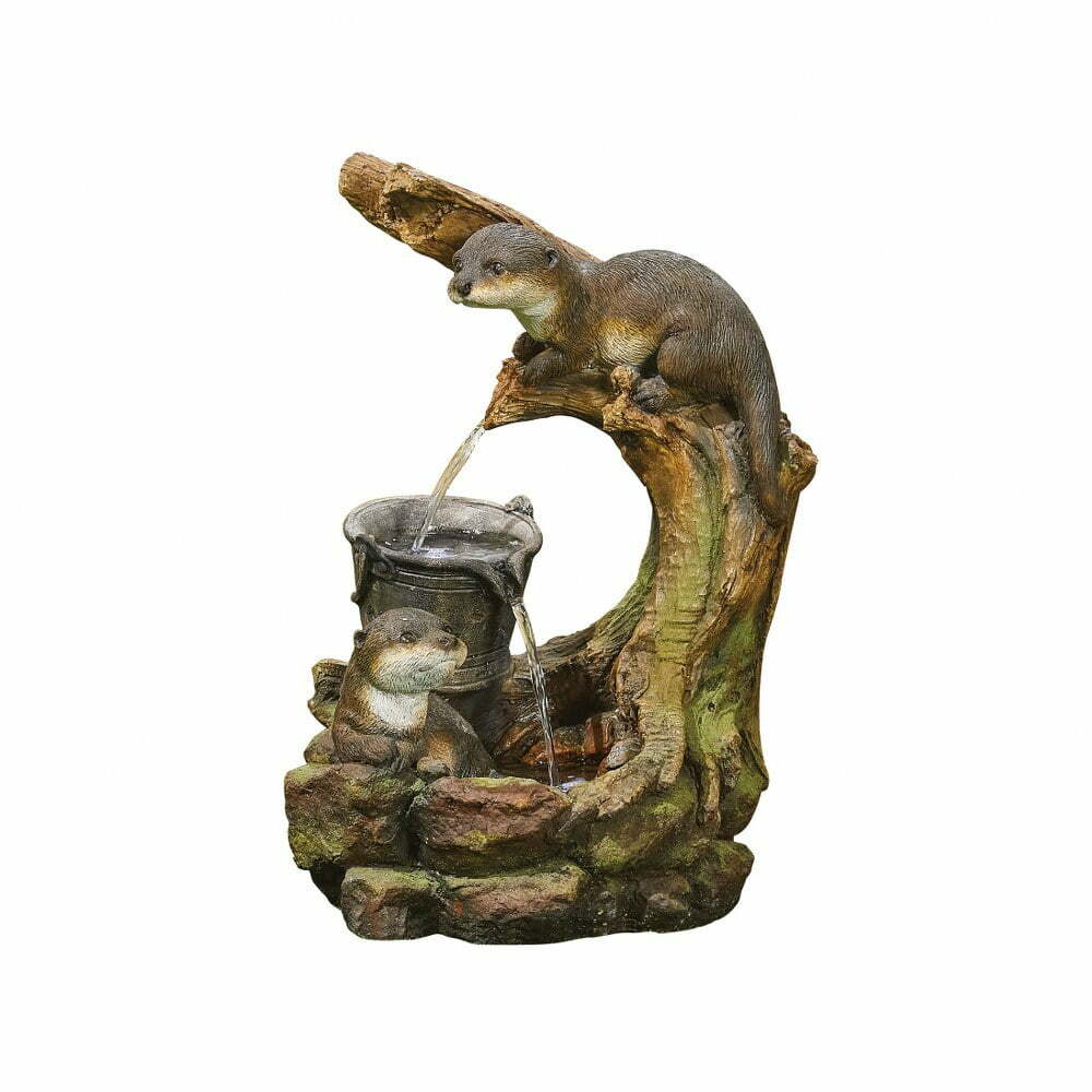 Easy Fountain Otters Element Mains Water Feature with LEDs