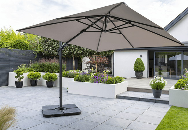 Image of Norfolk Leisure 3x3m Royce Executive Square Parasol with Cover (Soft Grey)