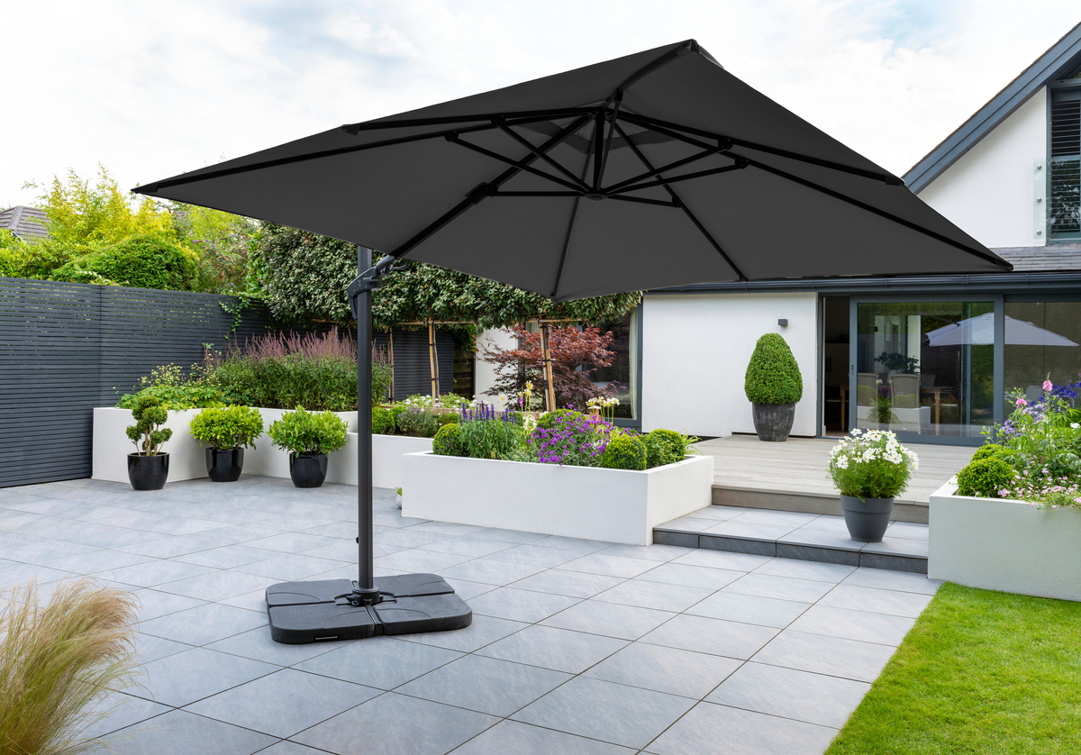 Image of Norfolk Leisure 3x3m Royce Executive Square Parasol with Cover (Carbon)