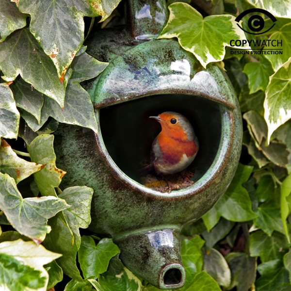 Wildlife World Robin Teapot Nester (Green Ceramic)