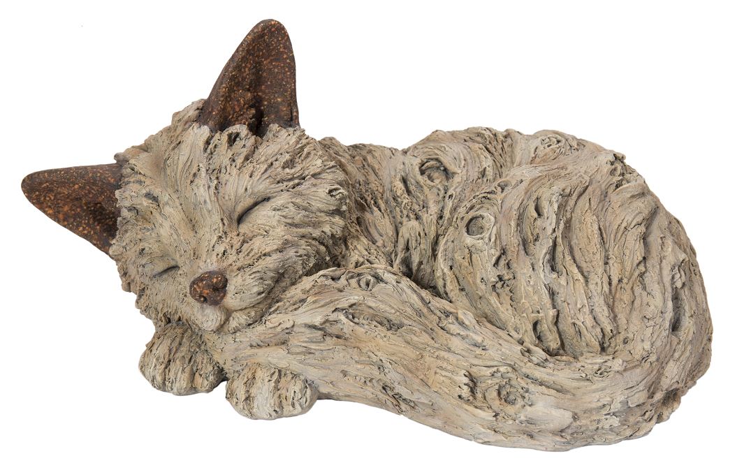 Vivid Arts Wood Life Sleeping Fox Cub - Size D