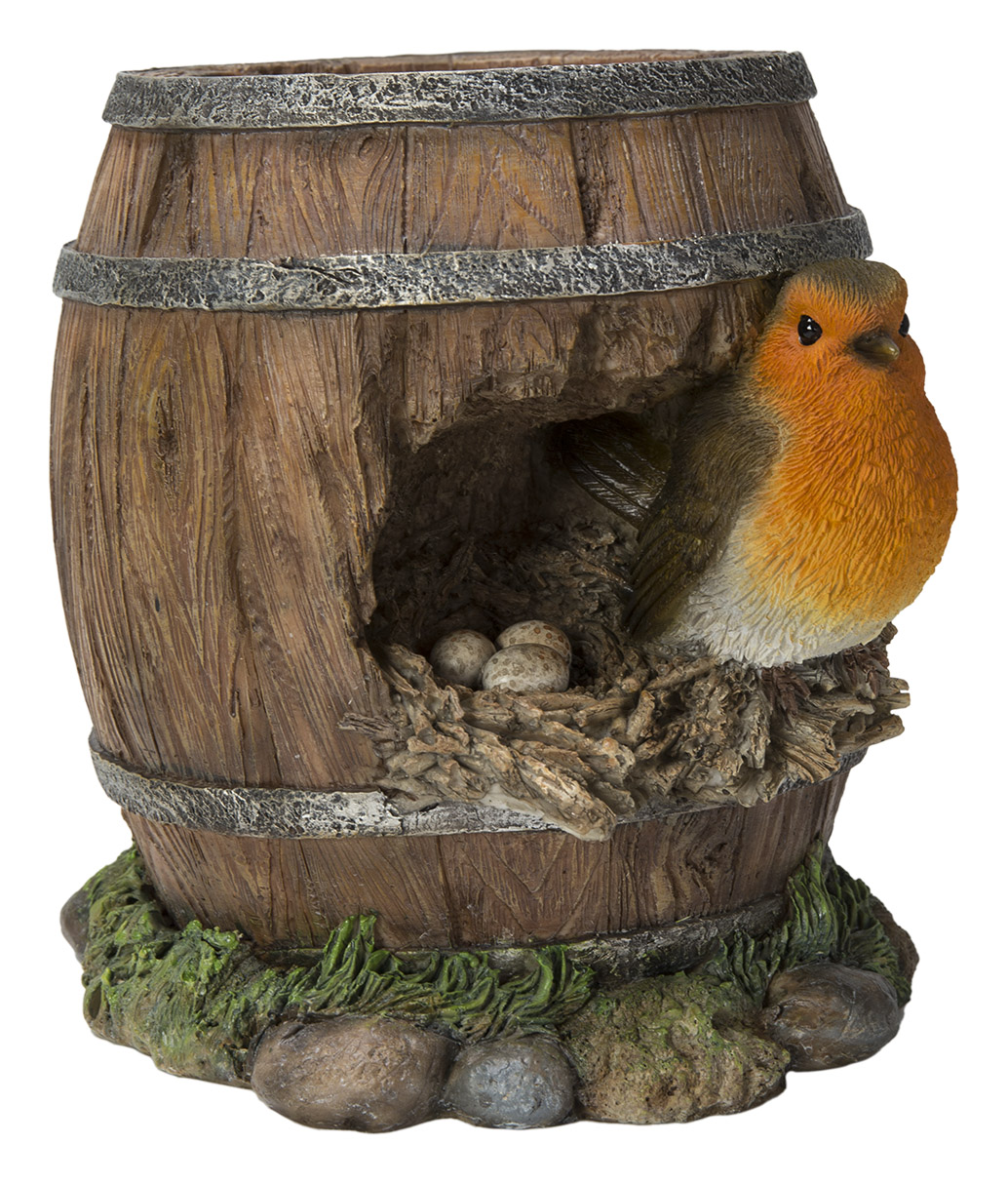 Vivid Arts Robin Water Barrel with Nest - Size D from Keen Gardener