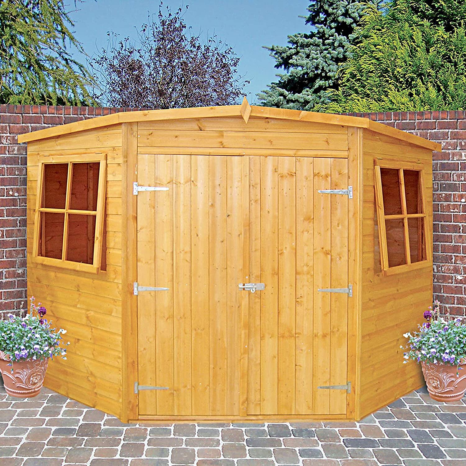 Shire 7 x 7 Shiplap Tongue and Groove Pressure Treated Garden Corner Shed