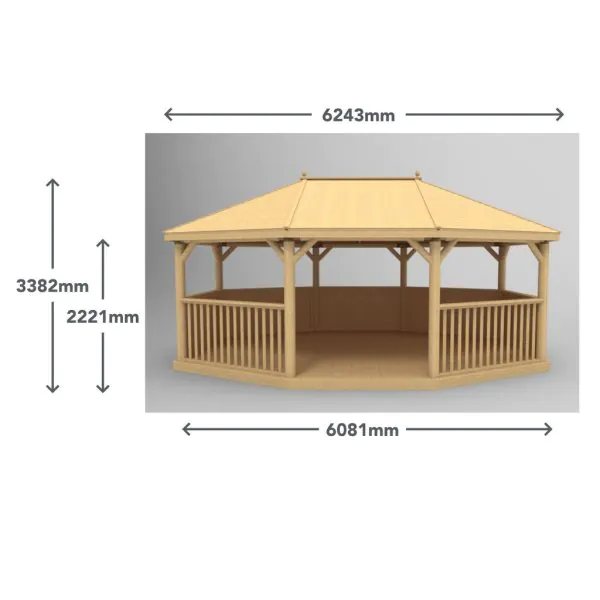 Forest Garden 6m Premium Oval wooden gazebo