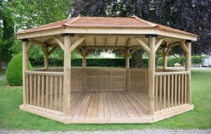 Forest Garden 5.1m Premium Oval Wooden Gazebo with Cedar Roof 