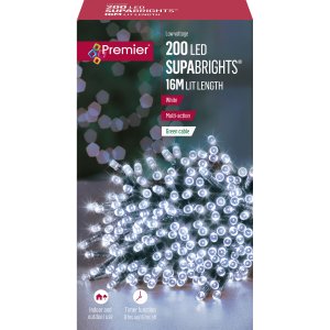Premier 200 Multi Action LED Supabrights with Timer / Green Cable (White)