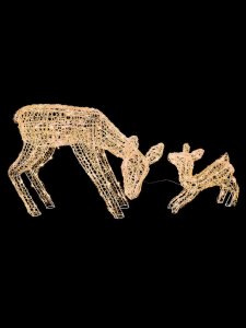 Premier 70cm-38cm Soft Acrylic Mother and Baby Deer 230 with Warm White LEDS