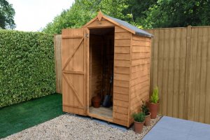 Forest Garden 4x3 Apex Overlap Dipped Wooden Garden Shed (No Window / Installation Included)