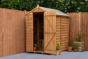 Forest Garden 6x4 Apex Overlap Dipped Wooden Garden Shed (No Window / Installation Included)
