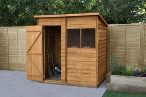 Forest Garden 6x4 Pent Overlap Dipped Wooden Garden Shed (Installation Included)