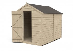 Forest Garden 8x6 Overlap Pressure Treated Apex Wooden Garden Shed (No Windows / Installation Included)