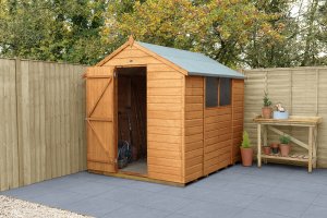 Forest Garden 8x6 Shiplap Dip Treated Apex Wooden Garden Shed (Installation Included)