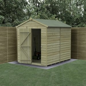 Forest Garden Beckwood Shiplap Pressure Treated 6x8 Apex Shed (No Window / Installation Included)