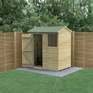 Forest Garden Beckwood Shiplap Pressure Treated 6x4 Reverse Apex Shed