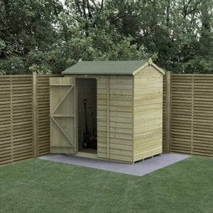 Forest Garden Beckwood Shiplap Pressure Treated 6x4 Reverse Apex Shed (No Window)