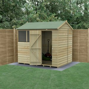 Forest Garden Beckwood Shiplap Pressure Treated 8x6 Reverse Apex Shed (Installation Included)