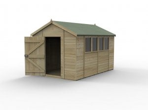Timberdale 12x8 Tongue and Groove Pressure Treated Apex Wooden Garden Shed (4 Windows)