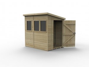 Timberdale 7x5 Tongue and Groove Pressure Treated Pent Wooden Garden Shed (3 Windows)